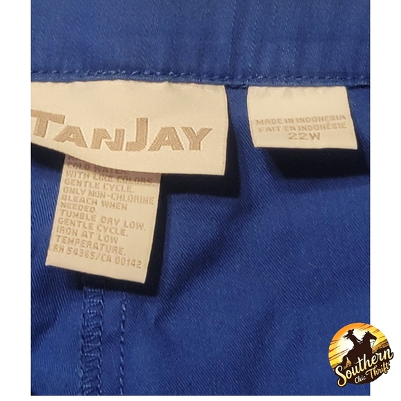 TanJay - 22W Blue Chinos Straight Leg - Picture 2 of 6